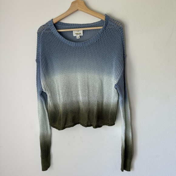 Aerie Offline Ombré Open Knit Cropped Sweater Size S travel Popover Lightweight - Picture 1 of 4